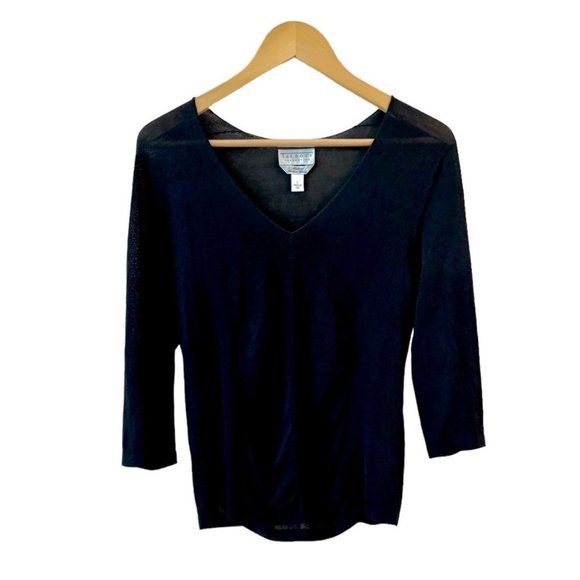 Talbots Collection Womens Sweater‎ Large Italian Yarn V Neck Capsule Minimalist - Picture 1 of 5
